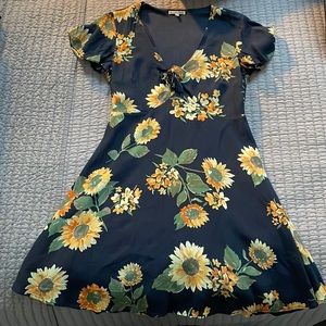 Navy blue floral dress
